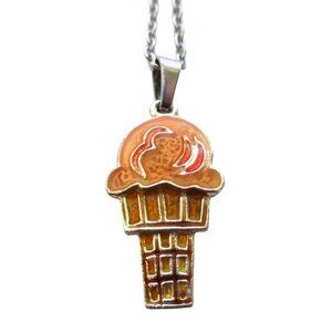 New Ice Cream Icecream Cone Pendant Necklace on 18" Stainless Chain Jewelry Gift